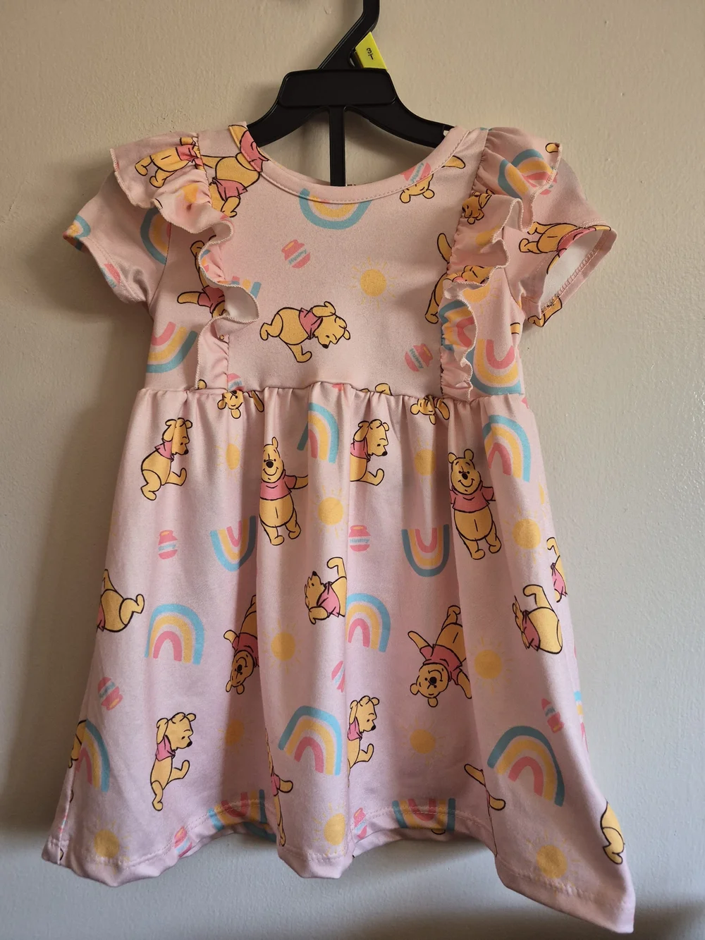 Disney Pink Winnie the Pooh Rainbow Ruffle Toddler Girl Dress Size 18M